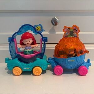 Little People Disney Princess Parade Floats Ariel and Cinderella